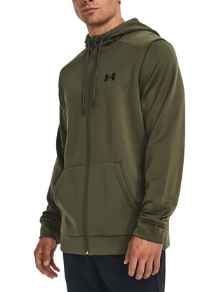 Under Armour Ανδρική Ζακέτα Fleece με Κουκούλα και Φερμουάρ Χακί 1373357-390