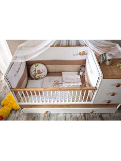 Cilek Baby Natura Σετ Κούνιας Beige/Brown 5τμχ