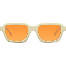 Meller Adisa White/Orange Ανδρικά Γυαλιά Ηλίου Τετράγωνα Κοκάλινα Λευκά με Πορτοκαλί Polarized Φακό