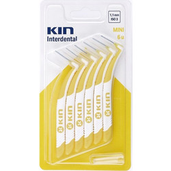KIN Μεσοδόντια Βουρτσάκια 1.1mm Κίτρινα 6τμχ