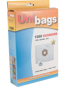 Unibags 1260 Σακούλες Σκούπας 5τμχ Συμβατές με Σκούπα Clatronic / Ariete / Zelmer