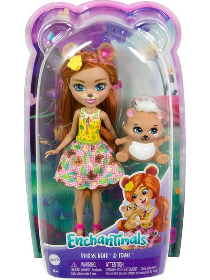 Mattel Enchantimals Κούκλα & Ζωάκι Φιλαράκι Biloxi Bear Trail
