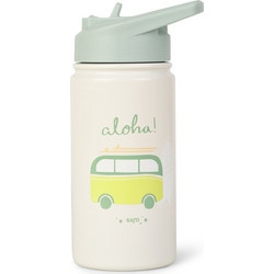 Saro Aloha Παιδικό Μπουκάλι Θερμός Ανοξείδωτο BPA Free με Καλαμάκι Λευκό 350ml