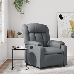 vidaXL Πολυθρόνα με Υποπόδιο Δερματίνη Γκρι 373563