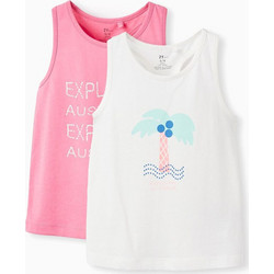Zippy Σετ Παιδικά T-Shirt Αμάνικα Φούξια Λευκά 31059242041