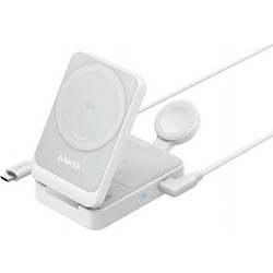 Anker MagGo 3in1 Magsafe Ασύρματος Φορτιστής 15W White
