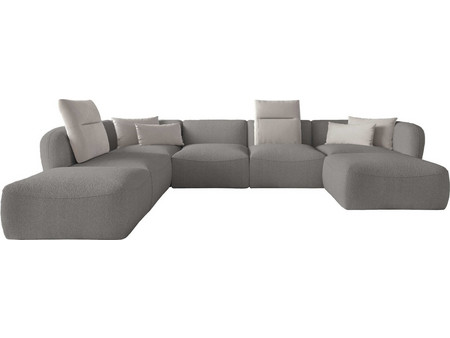 PoliHome Canada XL Γωνιακός Καναπές Αριστερή Γωνία Γκρι 382x236x75cm 162765789