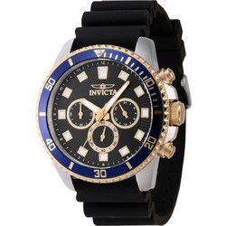 Invicta Pro Diver Ανδρικό Ρολόι Χρονογράφος με Μαύρο Καουτσούκ Λουράκι 46121