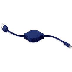 Puro Retractable USB-A to Lightning Cable 0.8m Navy Blue CAPLTRTICON