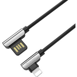 Hoco U42 Angle 90° Braided USB-A to Lightning Cable 1.2m Black HC-U42LB