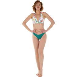 Gsecret Bikini Set Τριγωνάκι με Ενίσχυση Floral Λευκό Πετρόλ 5079-27721