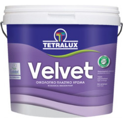 Tetralux Elite Velvet Οικολογικό Πλαστικό Χρώμα Λευκό Βάση TR 9lt