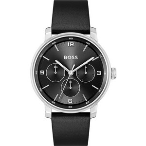Hugo Boss Contender Ανδρικό Ρολόι με Μαύρο Δερμάτινο Λουράκι 1514125