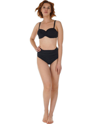 Gsecret Bikini Set Strapless Ψηλόμεσο Μαύρο T20299-27951