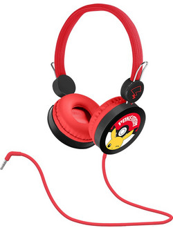 Celly Pokemon Pikachu Ενσύρματα Παιδικά Ακουστικά On Ear Μαύρα Κόκκινα