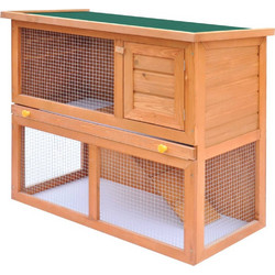 vidaXL Κλουβί για Κουνέλια Καφέ 90x45x80cm