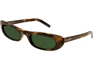 Saint Laurent SL557 002 Ανδρικά Γυαλιά Ηλίου Ορθογώνια Κοκάλινα Ταρταρούγα με Πράσινο Polarized Φακό