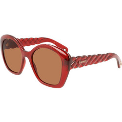 Lanvin LNV628S-601 Γυναικεία Γυαλιά Ηλίου Πολυγωνικά Κοκάλινα Κόκκινο με Καφέ Φακό