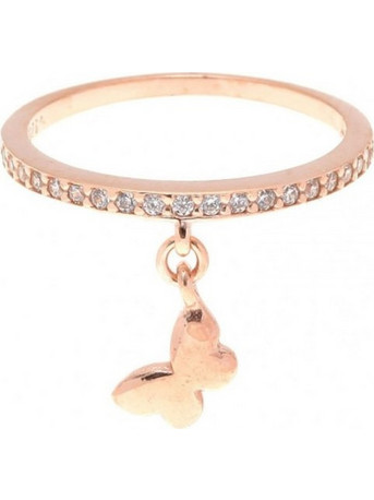 Gregio Γυναικείο Δαχτυλίδι Σειρέ Ολόβερο από Ασήμι Ροζ Χρυσό Επιχρυσωμένο με Ζιργκόν 31603