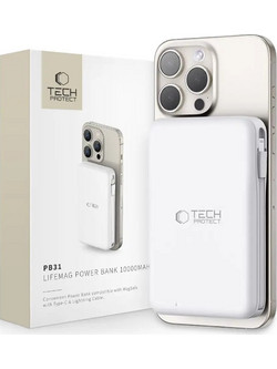 Tech-Protect PB31 Wireless Magsafe Power Bank 10000mAh White
