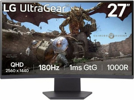 LG UltraGear 27GS60QC-B VA HDR Curved Gaming Monitor 27" 1920x1080 FHD 180Hz 1ms