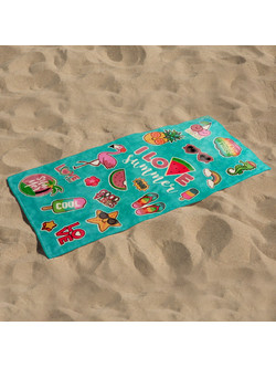 Sidirela Love Summer Πετσέτα Θαλάσσης Microfiber Τιρκουάζ 80x160cm Ε-1257