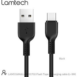 Lamtech LAM111696 USB-A to USB-C 3m Black 5202021111696