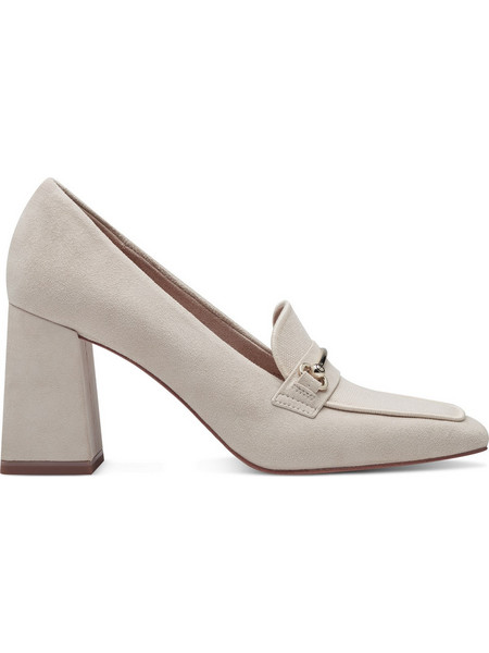 Tamaris Γόβες Suede με Χοντρό Ψηλό Τακούνι Εκρού 1-24413-42-418