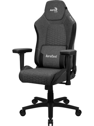 Aerocool Καρέκλα Gaming Υφασμάτινη με Ρυθμιζόμενα Μπράτσα Μαύρη AEROCROWN-ASH-BLACK