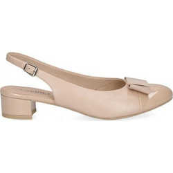 Caprice Ανατομικές Γόβες Slingback Δερμάτινες με Χοντρό Χαμηλό Τακούνι Nude 9-29502-42