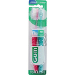 Gum Sensitive Pro Soft Οδοντόβουρτσες 2τμχ Ροζ Μπλε