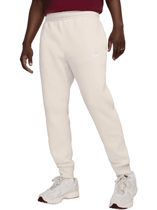 Nike Sportswear Club Ανδρικό Παντελόνι Φόρμας Fleece με Λάστιχο Εκρού BV2671-104