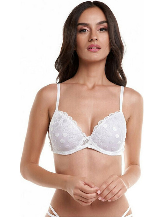 Miss Rosy Σουτιέν Push Up με Μπανέλα Λευκό 121
