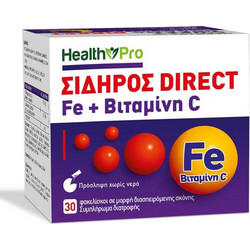 Health Pro Iron Direct Fe & Vitamin C 30 Φακελάκια