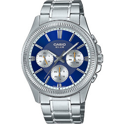 Casio Ανδρικό Ρολόι Χρονογράφος με Ασημί Μεταλλικό Μπρασελέ MTP-1375PD-2A1VEF