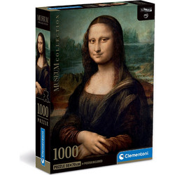 Puzzle Clementoni Compact Box Museum Collection Leonardo Da Vinci Μόνα Λίζα 1000 Κομμάτια