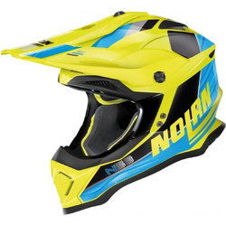 Nolan N53 Black Yellow Light Blue 83 Κράνος Μηχανής Motocross 1300gr