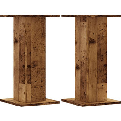 vidaXL 852661 Βάσεις Ηχείων Δαπέδου Dark Wood