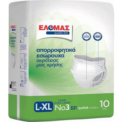 ΕΛΟΜΑΣ Large XLarge Νο3 Πάνες Βρακάκι Ακράτειας 7 Σταγόνες 10τμχ
