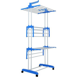 Herzberg HG-8034BL Πτυσσόμενη Κάθετη Απλώστρα Ρούχων Δαπέδου Μεταλλική 126x64x172cm