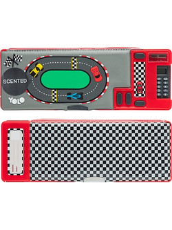 Yolo Retro Plus Race Cars Κασετίνα Γκρι Κόκκινη 11303