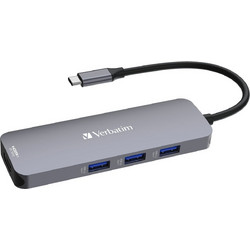 Verbatim CMH-08 USB-C Docking Station με HDMI 4K PD και Σύνδεση 2 Οθονών