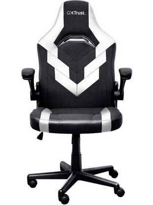 Trust GXT703W Riye Καρέκλα Gaming Δερματίνης με Ρυθμιζόμενα Μπράτσα Μαύρη Λευκή GXT703W 25130