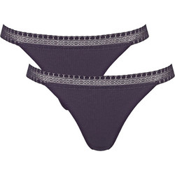 Sloggi Βαμβακερά Γυναικεία Brazil με Δαντέλα Μωβ 2Pack 10213088-00LL