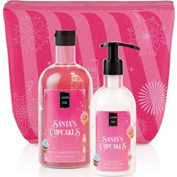 Lavish Care Santa's Cupcakes Shower Gel 500ml + Glitter Body Lotion 300ml