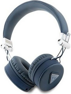 Guess PU Grained Triangle Logo ENC Ασύρματα Bluetooth Ακουστικά On Ear Πετρόλ