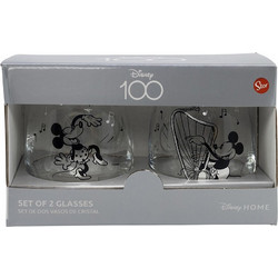 Stor Σετ Ποτήρια Ουίσκι Γυάλινα Mickey & Minnie Διαφανή Ασημί 510ml 2τμχ 8412497790463