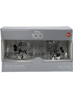 Stor Σετ Ποτήρια Ουίσκι Γυάλινα Mickey & Minnie Διαφανή Ασημί 510ml 2τμχ 8412497790463