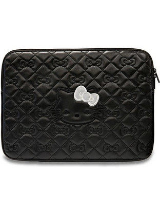 Hello Kitty Zip PU Quilted Bows Τσάντα Laptop Χειρός 14" Black