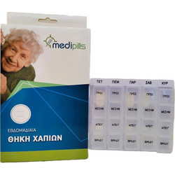 Medipills Εβδομαδιαία Θήκη Χαπιών 28 Θέσεων Διαφανής